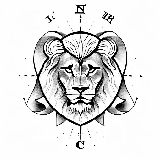 Religious Lion With A Nautical Compass