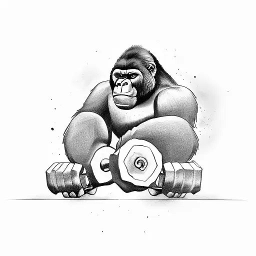 Gorilla Lifting Weights