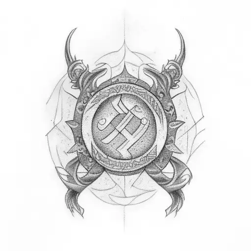 Full Arm Sleeve With Sleepnir And Nordic Symbols