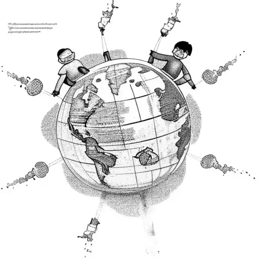 A Family Holding Hands Around A Globe With The Quote