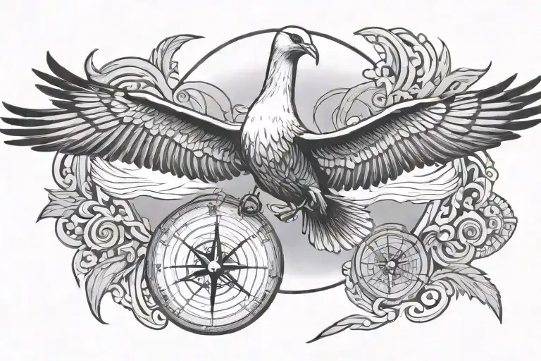 Albatross Flying Symmetrical Design With Or Without Compass
