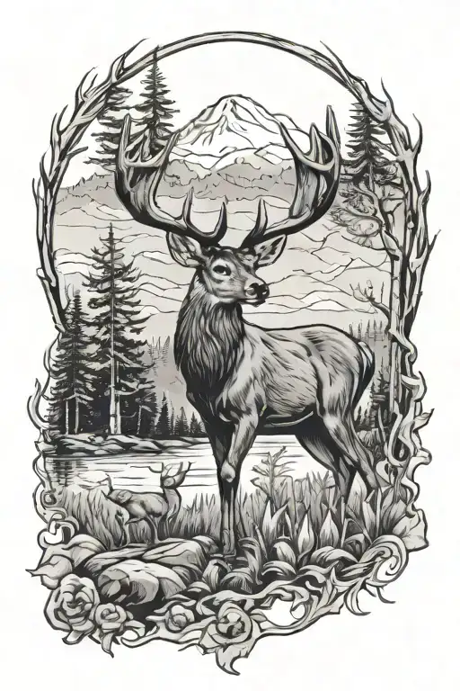 Deer Hunting Scene