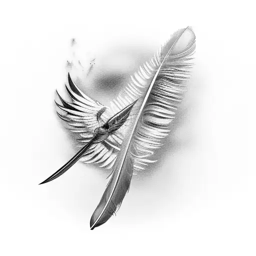 Wing With Feather Made With Metal