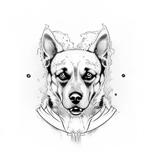 Dog Portrait With Horror Vibes