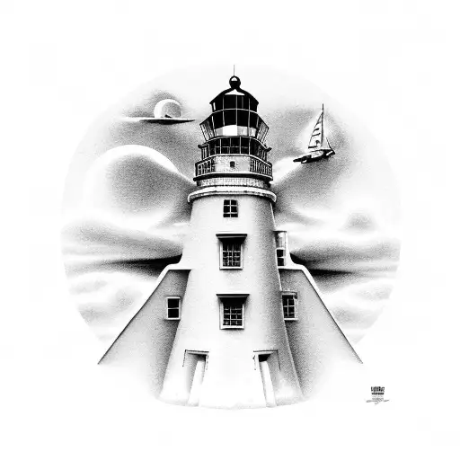 God Priate Ship Lighthouse