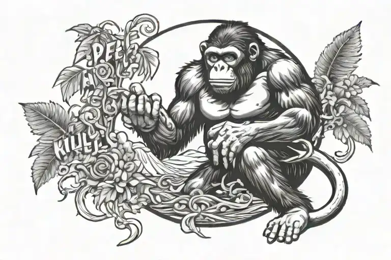 Picture Of Ape With Words Ape Shall Not Kill Ape Either Moon Colliding With Paradise