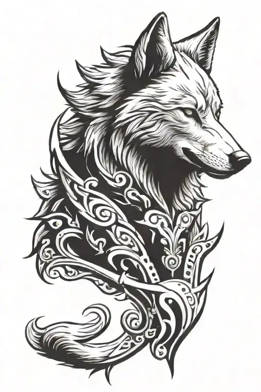 Wolf Head Integreated In Old Bulgarian Gerb Ypsilon Whit Two Hastes