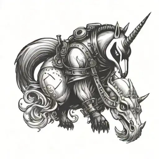 Penguin In Deadpool Mask Fucking A Unicorn