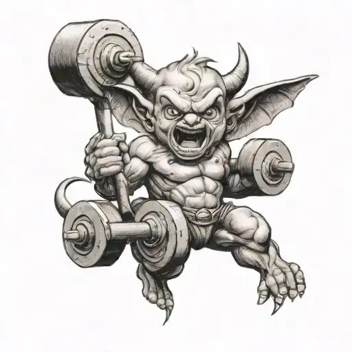 Baby Devil Lifting Weights