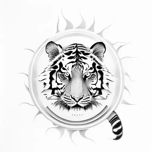 Tiger And Samurai And Sun