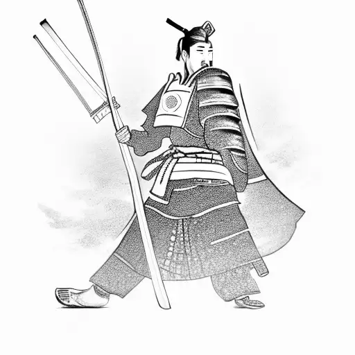 A Traditional Japanese Samurai Warrior