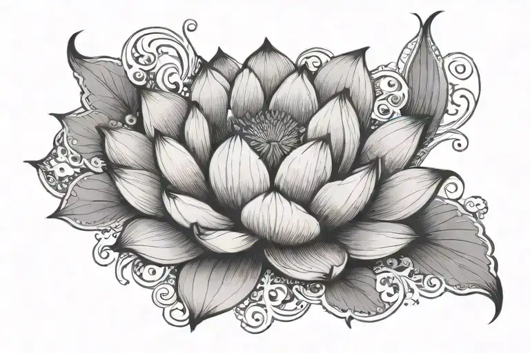 Lotus Flower With 7 Hearts