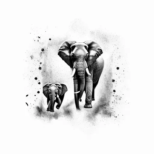 Elephant Inside Africa Outline