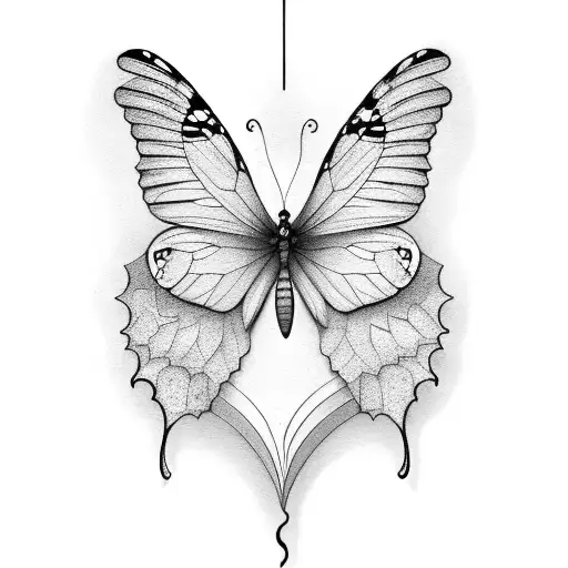 A Silhouette Of A Butterfly Formed By The Pages Of An Open Book