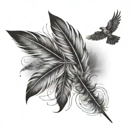 Feather And Birds Flying