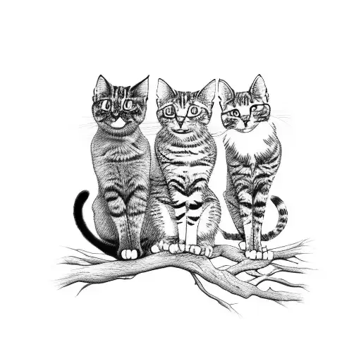 3 Cats On A Tree