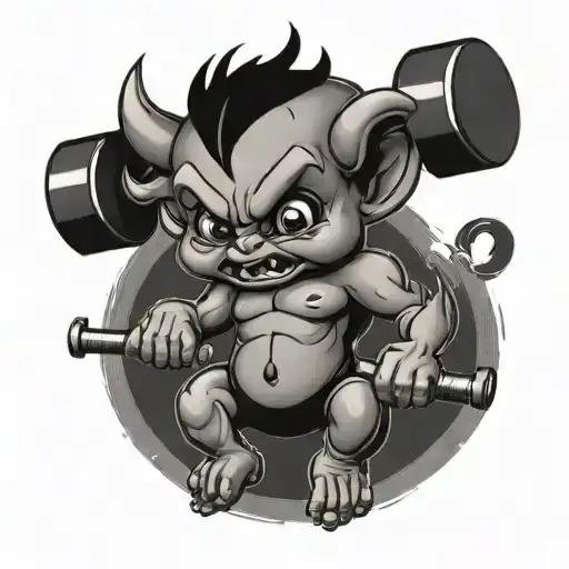 Baby Devil Lifting Weights