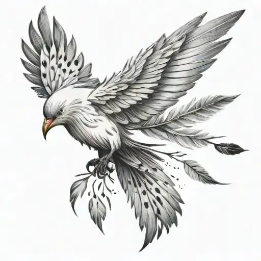 White Bird Freedom Feathers Falling