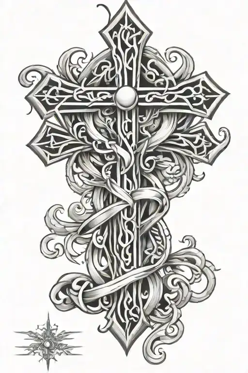 Cancer Survivor Cross Intertwined