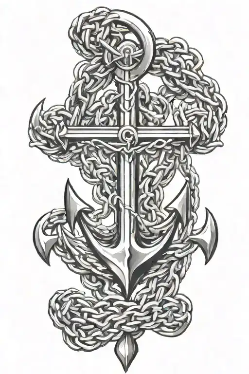 Anchor With Chains Wrapping Up Arm Sleeve