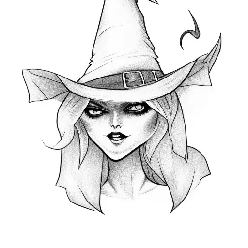 Cartoon Like Witch With Hat