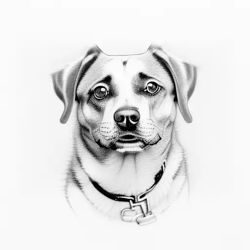 A Realistic Portrait Of A Dog With A Subtle Black-grey Background