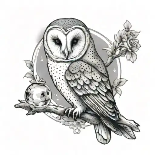 Barn Owl Holding Cristal Ball