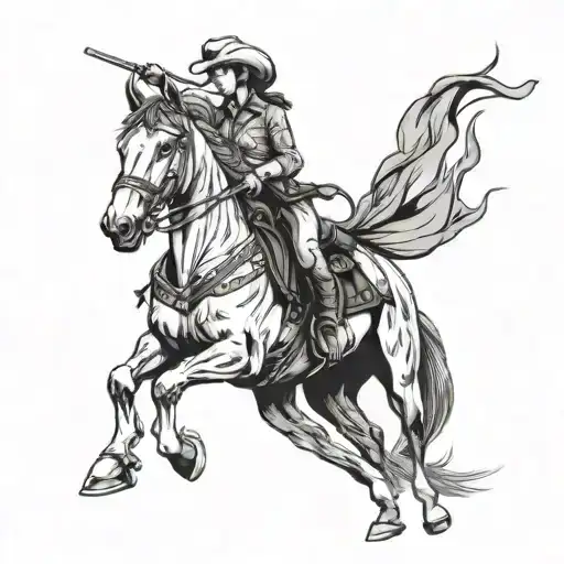 Cowgirl Riding Horse