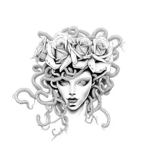 Medusa With Roses