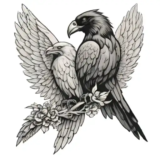 Raven And Seraphim Angel Half Demon