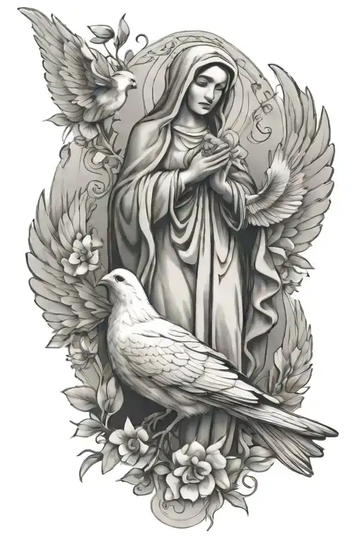 Virgin Mary 2 Doves