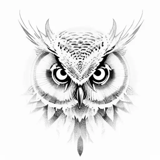 Full Moon With An Owl On A Long Dragon With Power