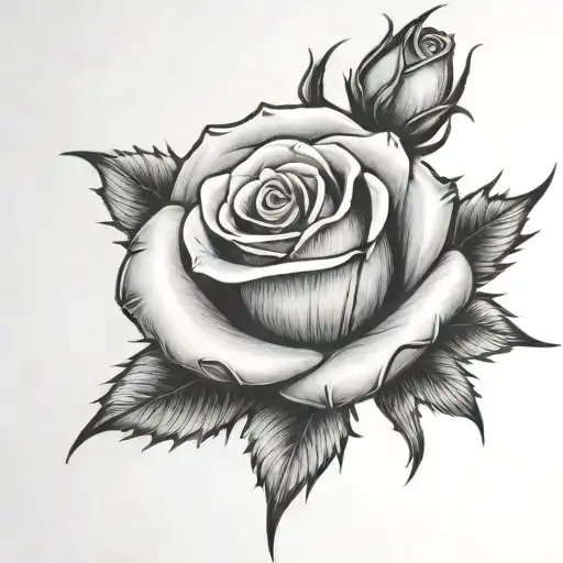 Hand Holding A Rose With Thorns