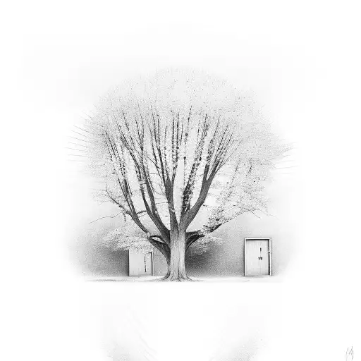 Portrait Of Doors In A Large Tree Gothic