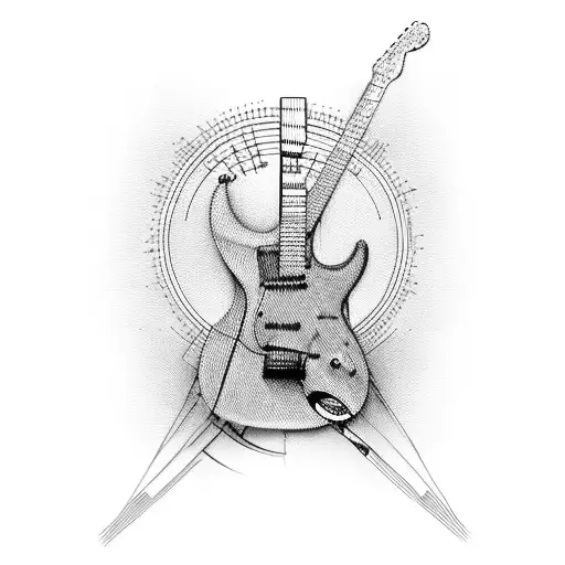 Guitar With Ecg Lines