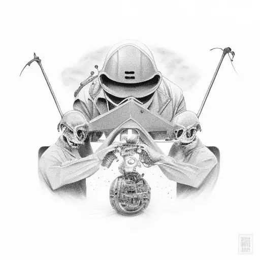 Father With Two Sons Working On Vehicle