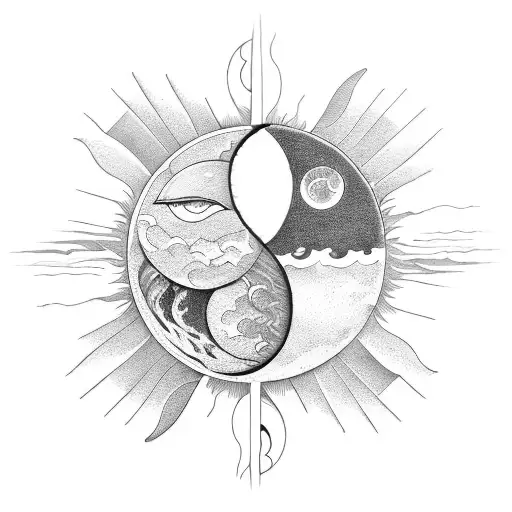 Yin And Yang Moon And Sun