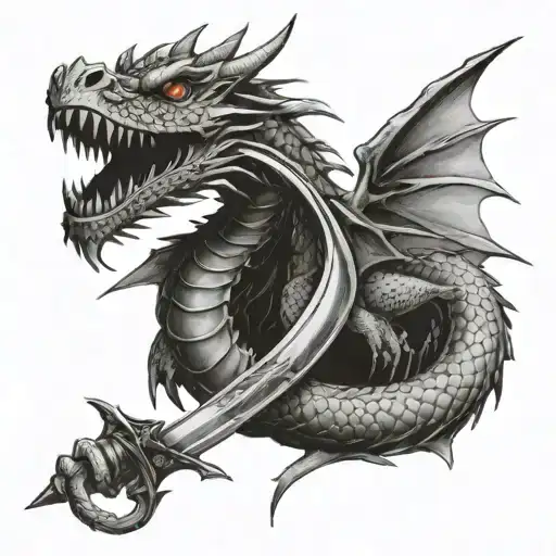 Small Dragon Wrapped Around Sword