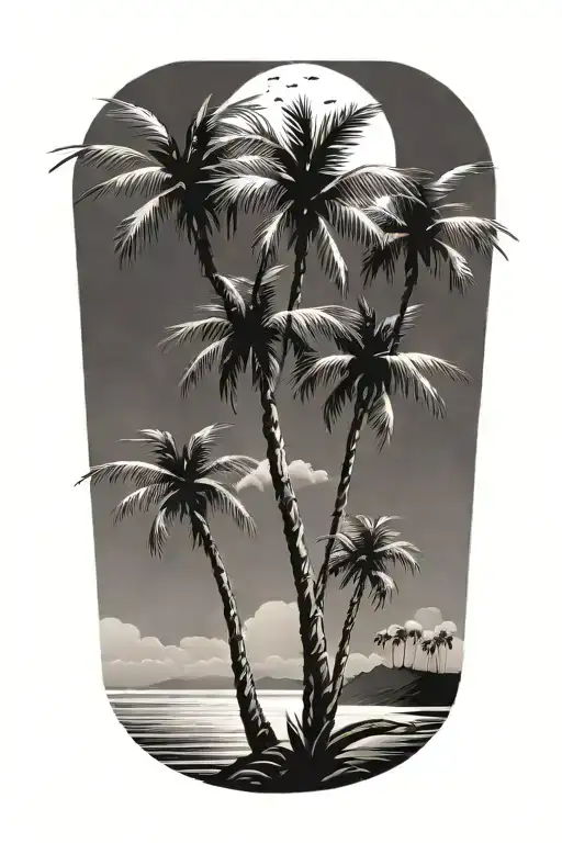 Palm Trees And The Beach