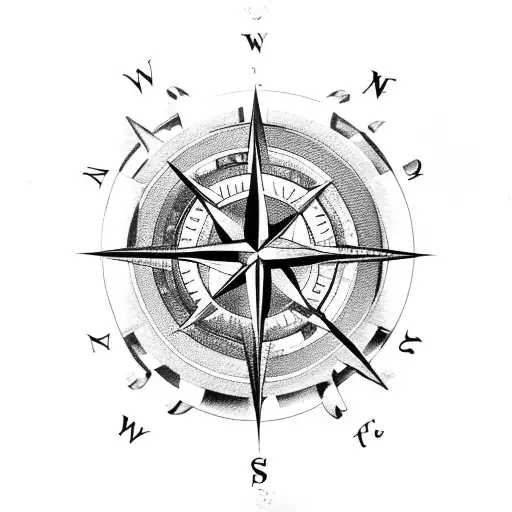 Compass With A Rope Knot Down