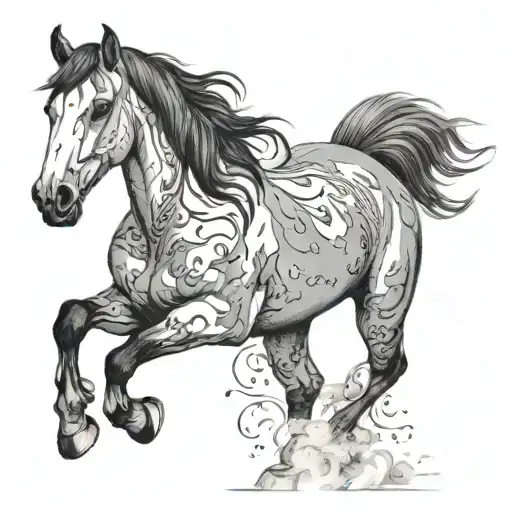 Dapple Gray Horse With Black Hair