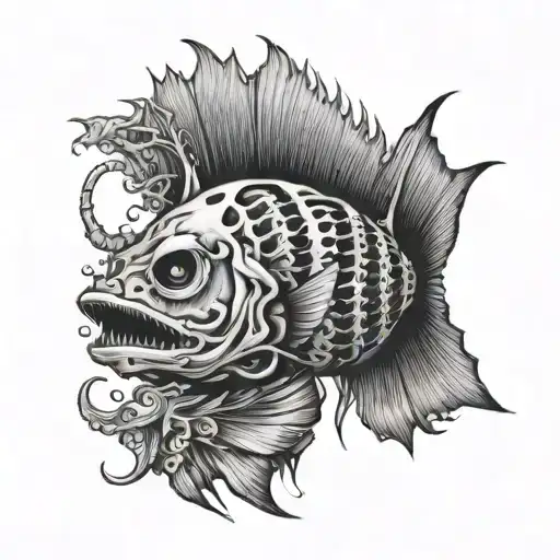 Skeleton Fish With Mohawk