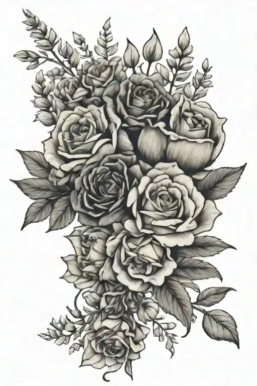 Birth Flowers Bouquet Tied