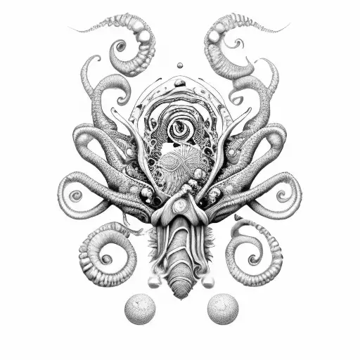 Seashell And Pearls On Ocean Floor