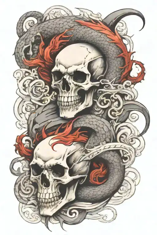 Dragon Skull Leg Sleeve With Sword Embedded