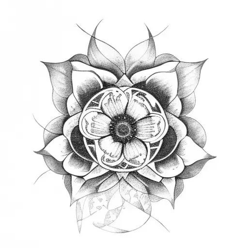 Goth Flower Wreath With Stars Around It