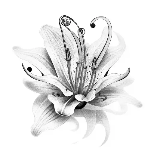 A Lily Flower Morphing Into A Musical Note