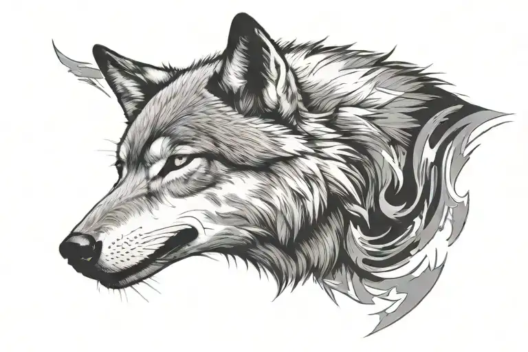 Wolf Face Half Scarred Face