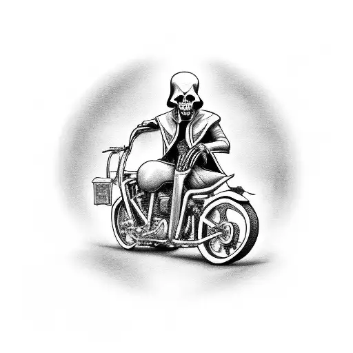 Grim Reaper On Motorcycle