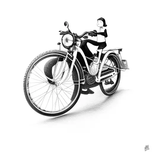 Bike With Father And Daughter